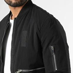 Meilleur prix 👏 Veste Bomber QQ160C9 Noir de Frilivin 🥰 -Promos Frilivin Magasin frilivin 334490 QQ160C9 1 20220829T155717 02