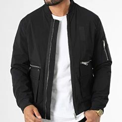 Meilleur prix 👏 Veste Bomber QQ160C9 Noir de Frilivin 🥰 -Promos Frilivin Magasin frilivin 334490 QQ160C9 1 20220829T155718 03