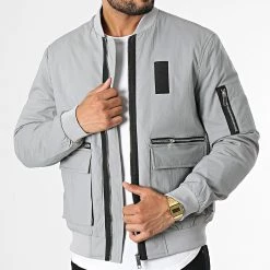 Budget 🎁 Veste Bomber QQ160C9 Gris de Frilivin 🥰
