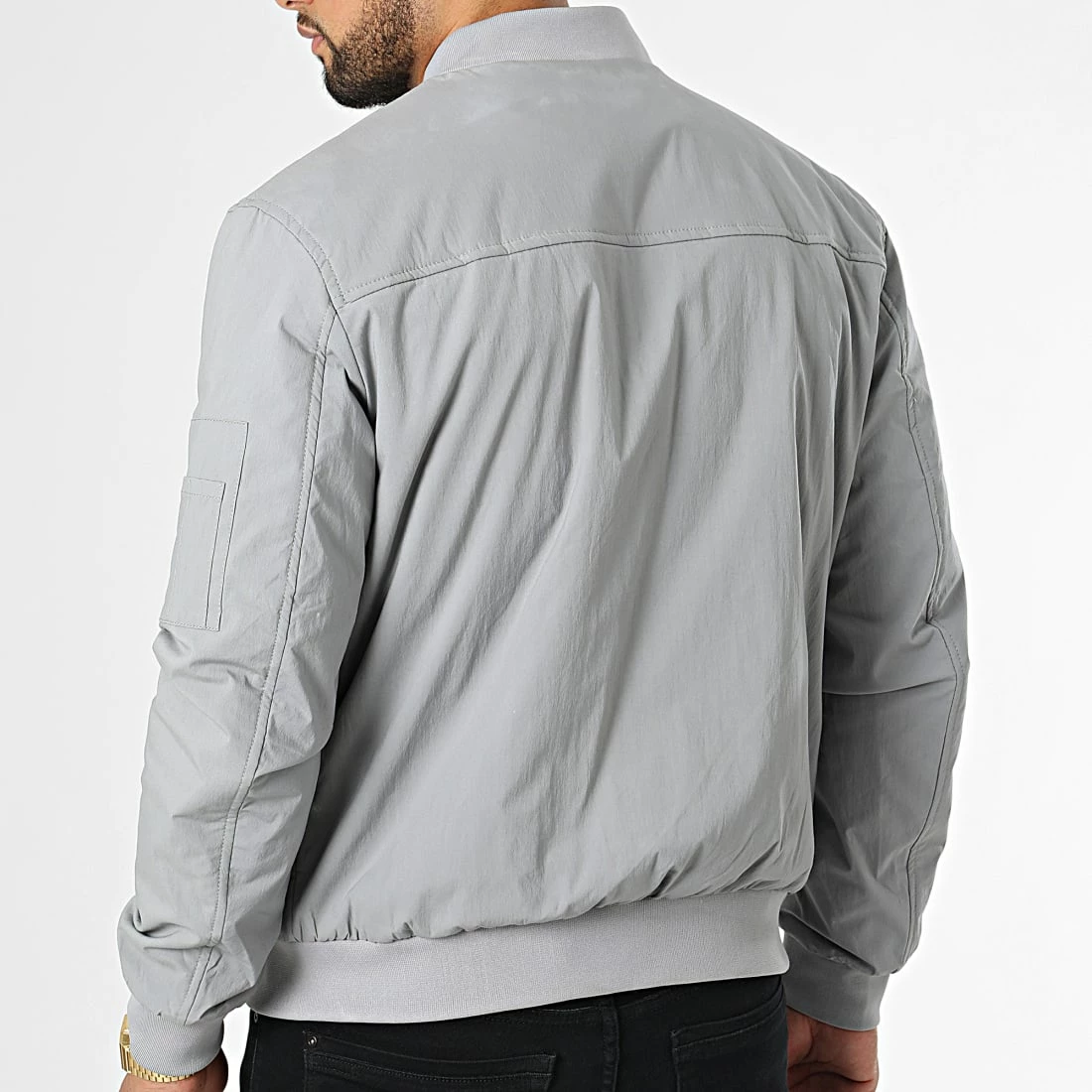 Budget 🎁 Veste Bomber QQ160C9 Gris de Frilivin 🥰 6 Budget 🎁 Veste Bomber QQ160C9 Gris de Frilivin 🥰 – Image 4