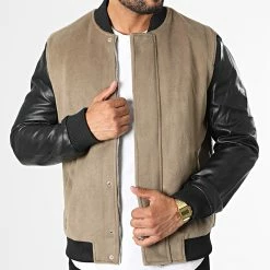 Sortie ✨ Veste Zippée HP06C73 Beige Noir de Frilivin ⌛
