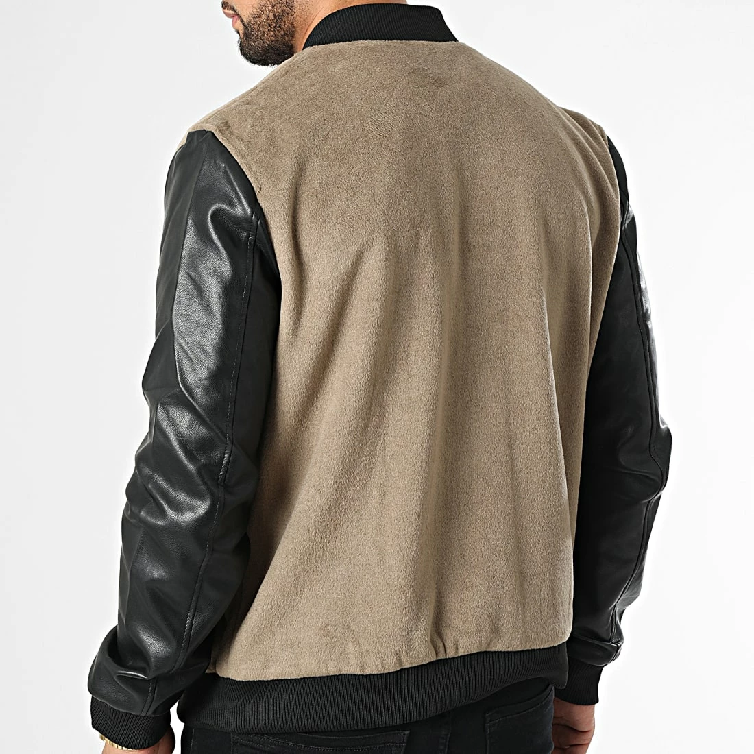 Sortie ✨ Veste Zippée HP06C73 Beige Noir de Frilivin ⌛ 6 Sortie ✨ Veste Zippée HP06C73 Beige Noir de Frilivin ⌛ – Image 4