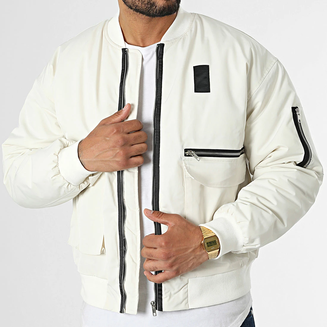 Bon marché 😍 Veste Bomber BM1672 Beige Clair de Frilivin ✨ 3 Bon marché 😍 Veste Bomber BM1672 Beige Clair de Frilivin ✨