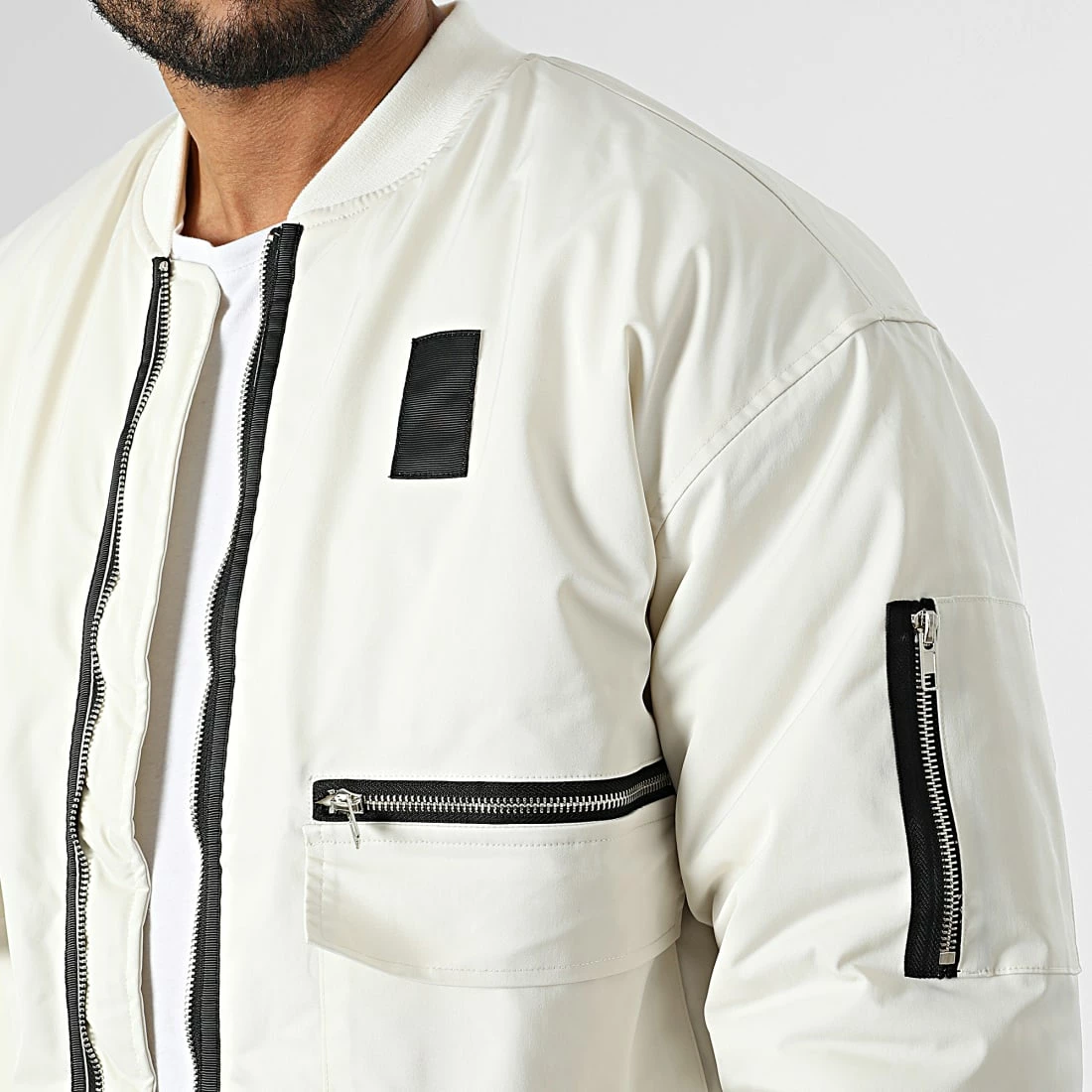 Bon marché 😍 Veste Bomber BM1672 Beige Clair de Frilivin ✨ 4 Bon marché 😍 Veste Bomber BM1672 Beige Clair de Frilivin ✨ – Image 2