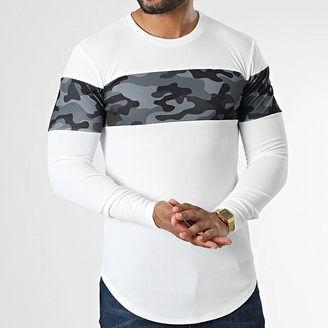 Vente flash 😀 Tee 👕 Shirt Manches Longues D7276 Blanc de Frilivin ⌛ 5 Vente flash 😀 Tee 👕 Shirt Manches Longues D7276 Blanc de Frilivin ⌛ – Image 3