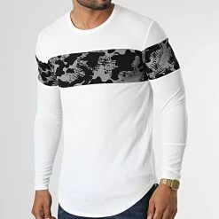 Grosses soldes 👍 Tee 👚 Shirt Manches Longues D7274 Blanc de Frilivin 🎉