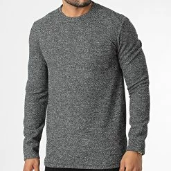 Meilleur prix ⭐ Tee 👕 Shirt Manches Longues Poche D7150 Gris Anthracite Chiné de Frilivin ✨