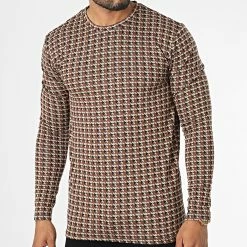 Offres 🤩 Tee 👕 Shirt Manches Longues X16230 Marron de Frilivin 🔥