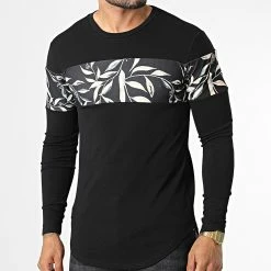 De gros ❤️ Tee 👕 Shirt Manches Longues D7278 Noir de Frilivin ✨