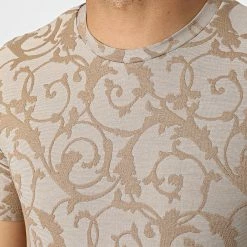 Promo 🤩 Tee 👕 Shirt FL028 Beige Renaissance Floral de Frilivin 🧨 -Promos Frilivin Magasin frilivin 334634 FL028 BEIGE 20220830T102235 02