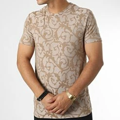 Promo 🤩 Tee 👕 Shirt FL028 Beige Renaissance Floral de Frilivin 🧨 -Promos Frilivin Magasin frilivin 334634 FL028 BEIGE 20220830T102236 03