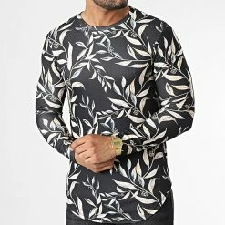 Bon marché 😀 Tee 👚 Shirt Manches Longues D7217 Noir de Frilivin 👍 -Promos Frilivin Magasin frilivin 334635 D7217 BLACK 20220831T155546 03