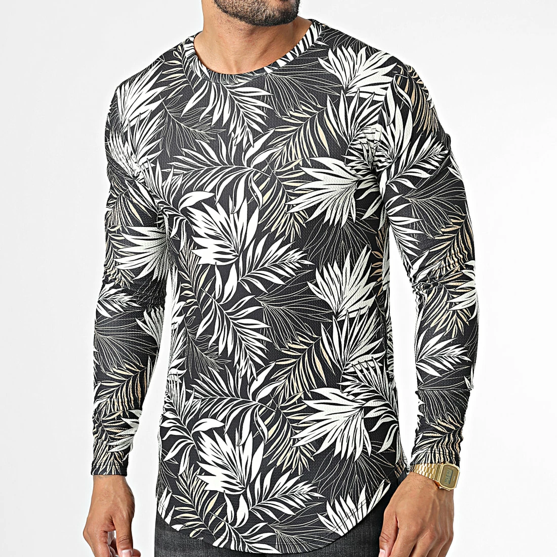 Sortie 😀 Tee 👚 Shirt Oversize Manches Longues D7218 Noir Floral de Frilivin 🧨 3 Sortie 😀 Tee 👚 Shirt Oversize Manches Longues D7218 Noir Floral de Frilivin 🧨