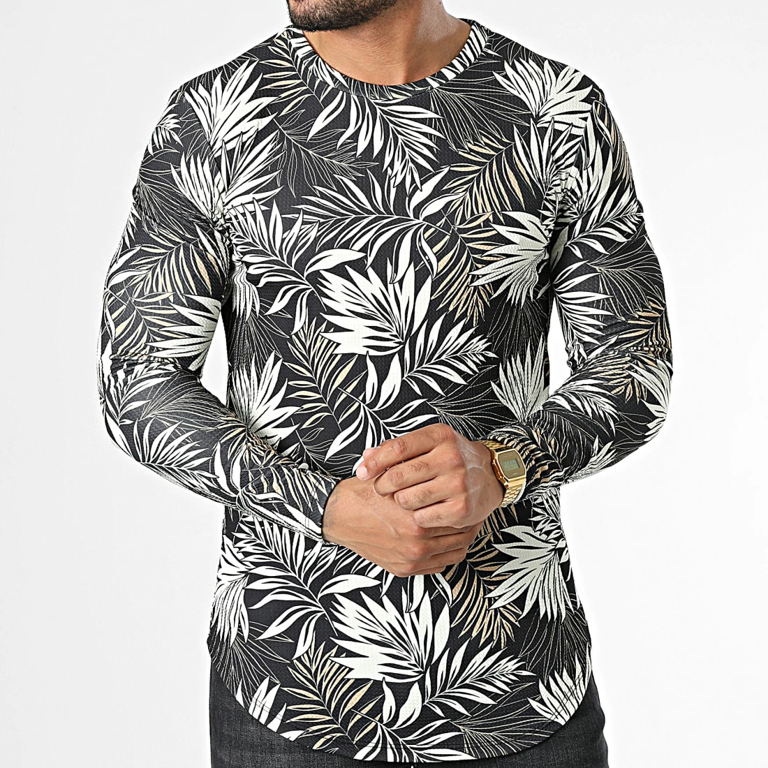 Sortie 😀 Tee 👚 Shirt Oversize Manches Longues D7218 Noir Floral de Frilivin 🧨 5 Sortie 😀 Tee 👚 Shirt Oversize Manches Longues D7218 Noir Floral de Frilivin 🧨 – Image 3