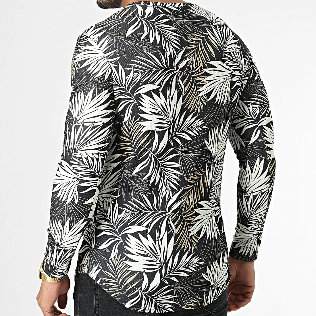 Sortie 😀 Tee 👚 Shirt Oversize Manches Longues D7218 Noir Floral de Frilivin 🧨 6 Sortie 😀 Tee 👚 Shirt Oversize Manches Longues D7218 Noir Floral de Frilivin 🧨 – Image 4