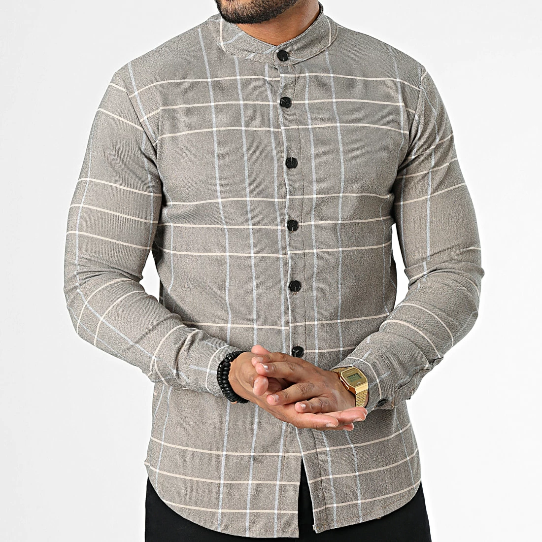 Sortie ⌛ Chemise Manches Longues A Carreaux 4128 Marron de Frilivin 🤩 5 Sortie ⌛ Chemise Manches Longues A Carreaux 4128 Marron de Frilivin 🤩 – Image 3