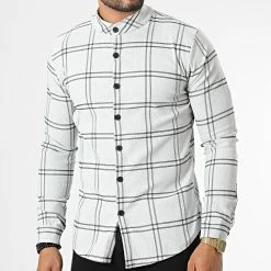 De gros 👍 Surchemise A Carreaux 4128 Gris de Frilivin 🔥