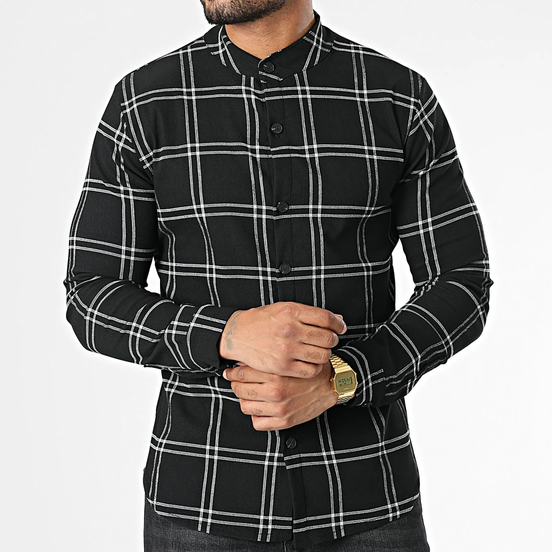 Tout neuf 🎁 Chemise Manches Longues A Carreaux 4128 Noir de Frilivin 🤩 5 Tout neuf 🎁 Chemise Manches Longues A Carreaux 4128 Noir de Frilivin 🤩 – Image 3