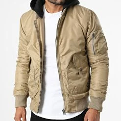 Le moins cher 💯 Veste Bomber Capuche AB6658 Beige de Frilivin 💯 -Promos Frilivin Magasin frilivin 334673 AB6658 5 20220905T152555 03