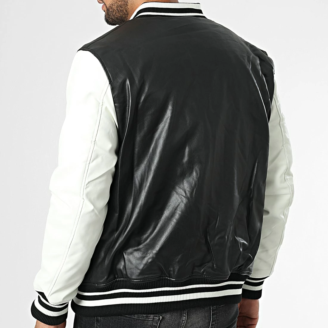 Grosses soldes 👍 Veste Teddy L930 Noir Blanc de Frilivin 🎉 6 Grosses soldes 👍 Veste Teddy L930 Noir Blanc de Frilivin 🎉 – Image 4