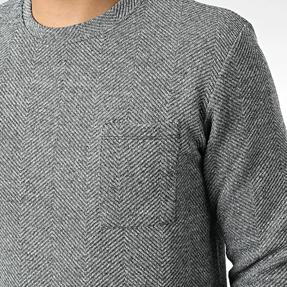 Meilleure vente 😉 Tee 👕 Shirt Poche Manches Longues D7150 Gris Chiné de Frilivin 🧨 4 Meilleure vente 😉 Tee 👕 Shirt Poche Manches Longues D7150 Gris Chiné de Frilivin 🧨 – Image 2