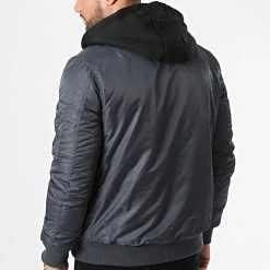 Tout neuf ❤️ Veste Bomber Capuche AB6658 Gris de Frilivin 🔔 -Promos Frilivin Magasin frilivin 334701 AB6658 4 20220905T152331 04