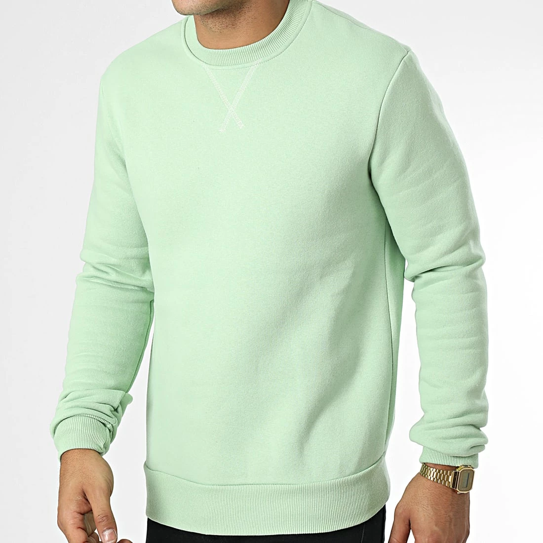 Remise 😉 Sweat Crewneck D7281 Vert Clair de Frilivin 👍 3 Remise 😉 Sweat Crewneck D7281 Vert Clair de Frilivin 👍