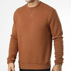 Vente flash 👍 Sweat Crewneck D7281 Marron de Frilivin 😍