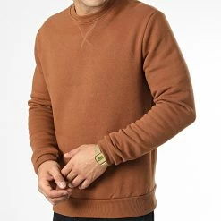 Vente flash 👍 Sweat Crewneck D7281 Marron de Frilivin 😍 -Promos Frilivin Magasin frilivin 334750 D7281 BROWN 20220830T102458 03