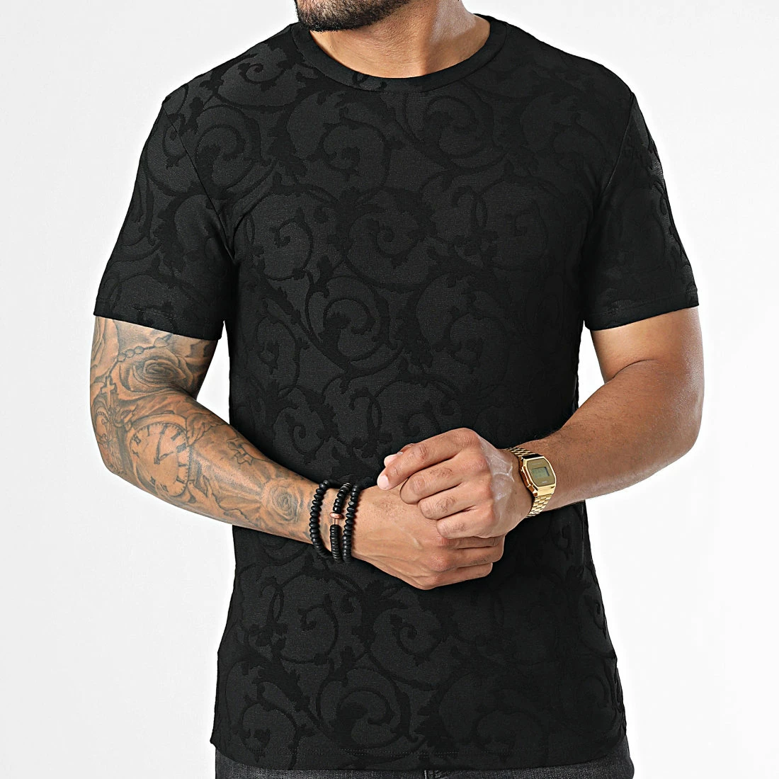 Grosses soldes ✔️ Tee 👕 Shirt FL028 Noir Renaissance Floral de Frilivin 🛒 5 Grosses soldes ✔️ Tee 👕 Shirt FL028 Noir Renaissance Floral de Frilivin 🛒 – Image 3
