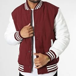 Vente flash ✔️ Veste Teddy AB6726 Bordeaux Blanc de Frilivin 🌟
