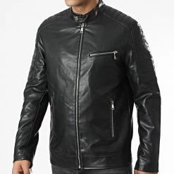 Acheter ⭐ Veste Biker HP06D74 Noir de Frilivin 💯 -Promos Frilivin Magasin frilivin 334789 HP06D74 1 20220830T153101 03