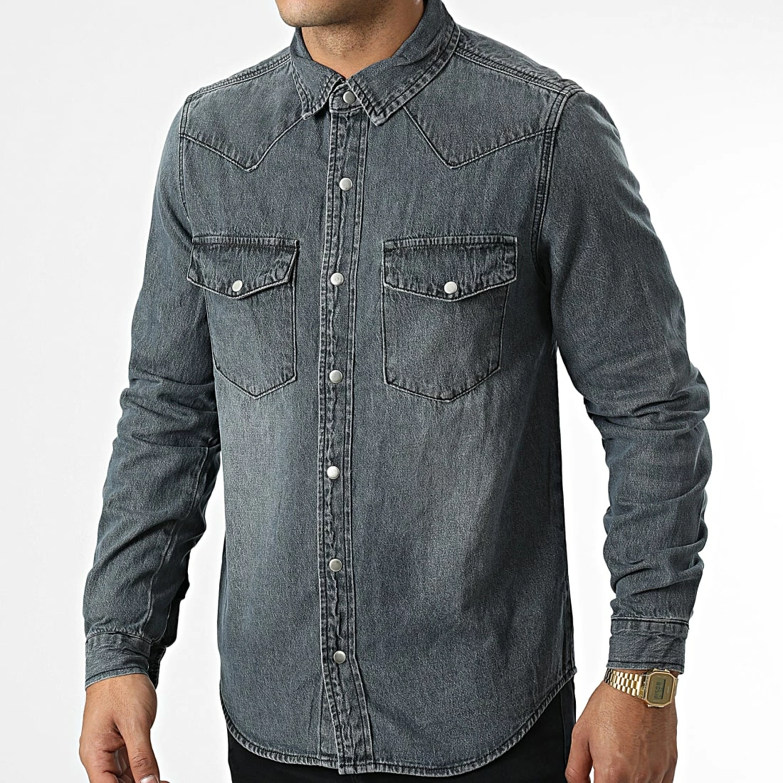 Bon marché 🥰 Chemise Manches Longues Jean VJ413 Bleu Brut de Frilivin 🎉 3 Bon marché 🥰 Chemise Manches Longues Jean VJ413 Bleu Brut de Frilivin 🎉