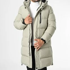 Bon marché 🧨 Doudoune Capuche Longue AB6723 Beige de Frilivin 🛒