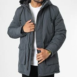 Budget 🌟 Parka Capuche AB6716 Gris Anthracite de Frilivin 🤩