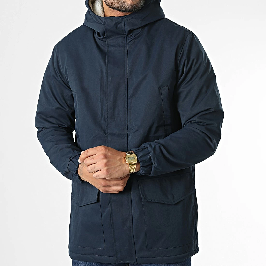 Sortie 🥰 Parka Fourrure FD81C75 Bleu Marine de Frilivin 🎉 5 Sortie 🥰 Parka Fourrure FD81C75 Bleu Marine de Frilivin 🎉 – Image 3