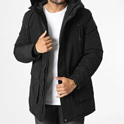Bon marché 🤩 Parka Capuche AB6716 Noir de Frilivin ⭐