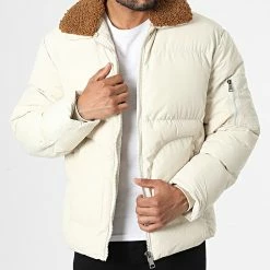 Tout neuf 🧨 Doudoune Col Mouton AB6725 Beige Marron de Frilivin 🎁