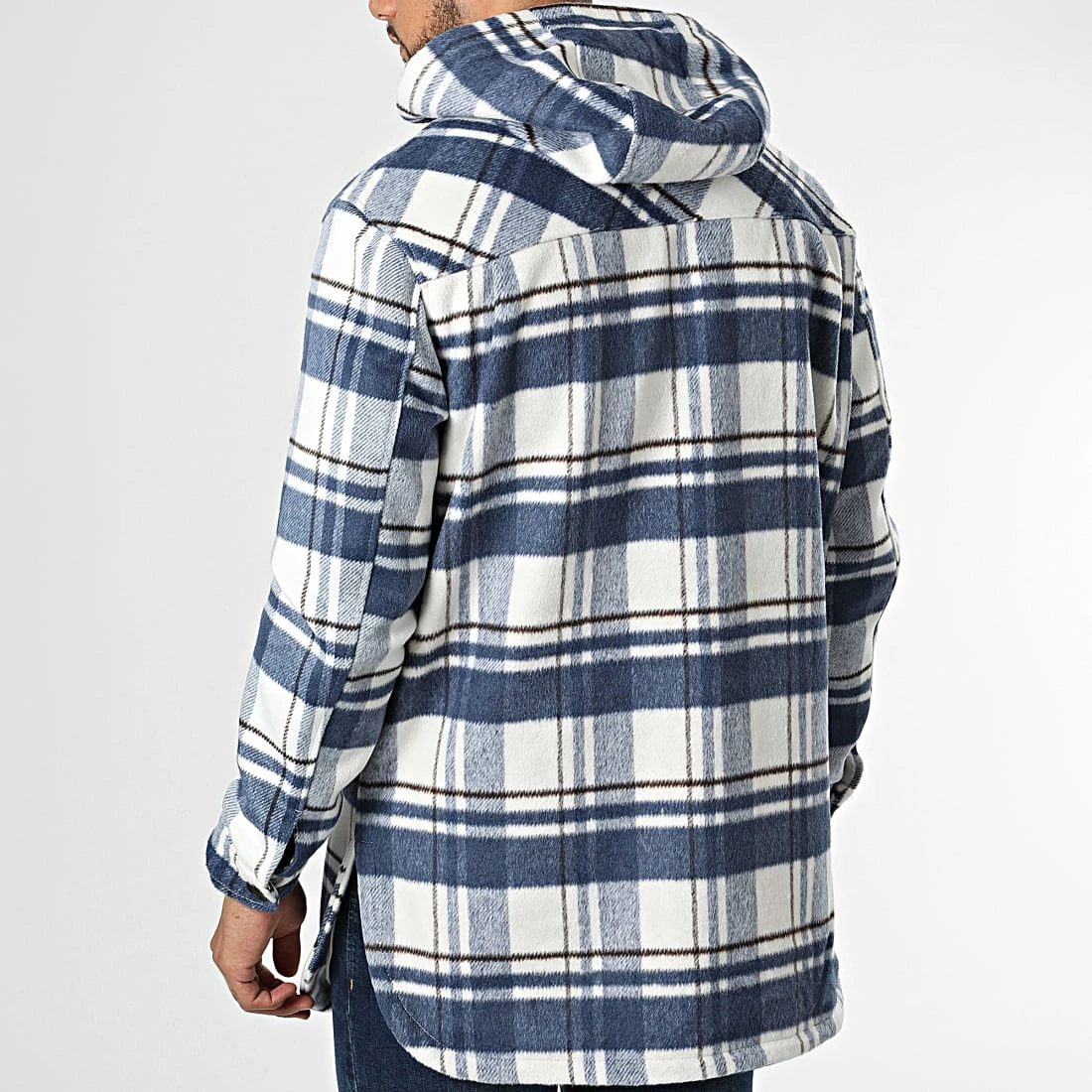 Bon marché 🎁 Veste Capuche A Carreaux HP06B72 Blanc Bleu Marine de Frilivin 🔔 6 Bon marché 🎁 Veste Capuche A Carreaux HP06B72 Blanc Bleu Marine de Frilivin 🔔 – Image 4