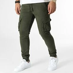 Grosses soldes 👏 Pantalon Cargo P2716 Vert Kaki de Frilivin 🌟