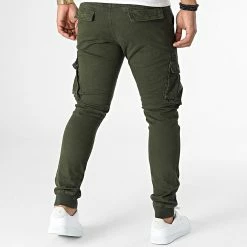 Grosses soldes 👏 Pantalon Cargo P2716 Vert Kaki de Frilivin 🌟 -Promos Frilivin Magasin frilivin 334910 P2716 OLIVE 20220829T161840 04