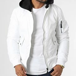 Promo 🥰 Veste Bomber Capuche AB6658 Blanc de Frilivin 😉 -Promos Frilivin Magasin frilivin 334915 AB6658 15 20220905T160742 03