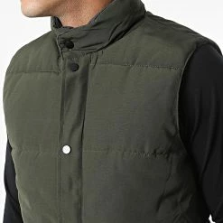 Meilleur prix 🔥 Doudoune Sans Manches JK2103 Vert Kaki de Frilivin 🎁 -Promos Frilivin Magasin frilivin 337494 JK2103 GREEN 20220920T152201 02