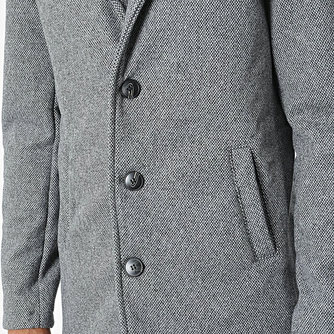 Meilleure vente 🔥 Manteau X16213 Gris Chiné de Frilivin ✨ 4 Meilleure vente 🔥 Manteau X16213 Gris Chiné de Frilivin ✨ – Image 2