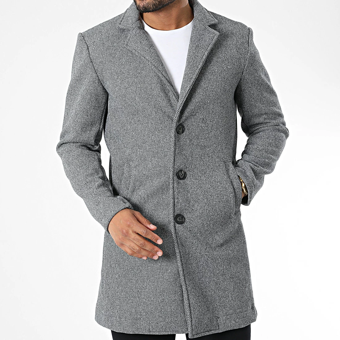 Meilleure vente 🔥 Manteau X16213 Gris Chiné de Frilivin ✨ 5 Meilleure vente 🔥 Manteau X16213 Gris Chiné de Frilivin ✨ – Image 3