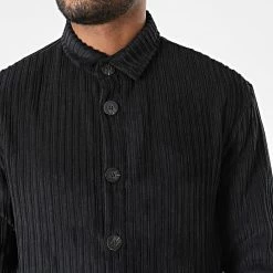 Promo 🌟 Ensemble Chemise Manches Longues Et Pantalon Velours FL042 Noir de Frilivin 🎉 -Promos Frilivin Magasin frilivin 337516 FL042 BLACK 20220923T154306 02