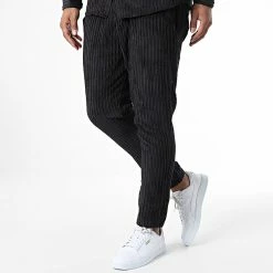 Promo 🌟 Ensemble Chemise Manches Longues Et Pantalon Velours FL042 Noir de Frilivin 🎉 -Promos Frilivin Magasin frilivin 337516 FL042 BLACK 20220923T154309 04