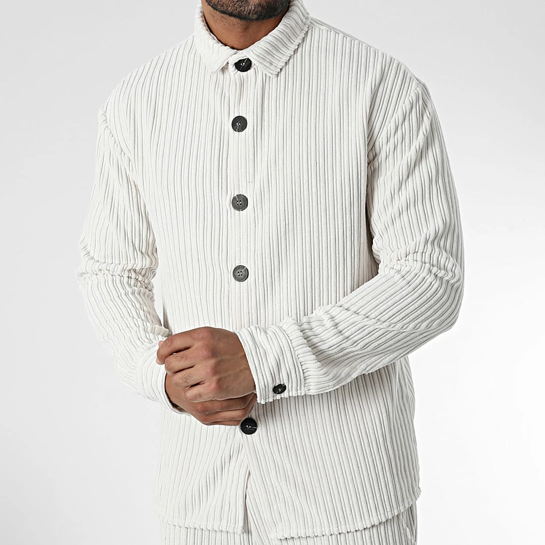 Acheter 👏 Ensemble Chemise Manches Longues Et Pantalon Velours FL042 Blanc de Frilivin 🌟 5 Acheter 👏 Ensemble Chemise Manches Longues Et Pantalon Velours FL042 Blanc de Frilivin 🌟 – Image 3