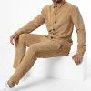 Nouveau 😍 Ensemble Chemise Manches Longues Et Pantalon Velours FL042 Camel de Frilivin 😀
