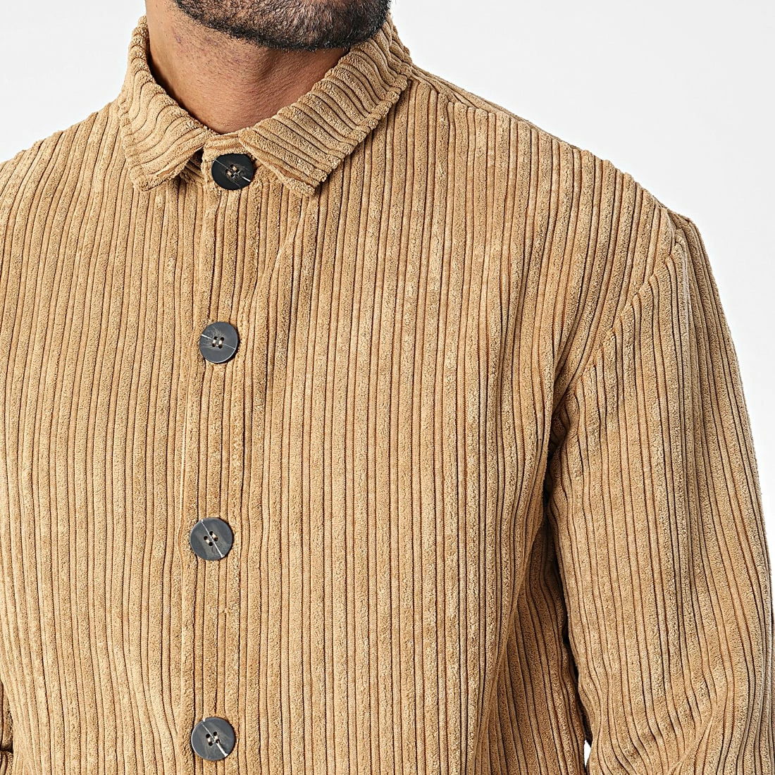 Nouveau 😍 Ensemble Chemise Manches Longues Et Pantalon Velours FL042 Camel de Frilivin 😀 4 Nouveau 😍 Ensemble Chemise Manches Longues Et Pantalon Velours FL042 Camel de Frilivin 😀 – Image 2